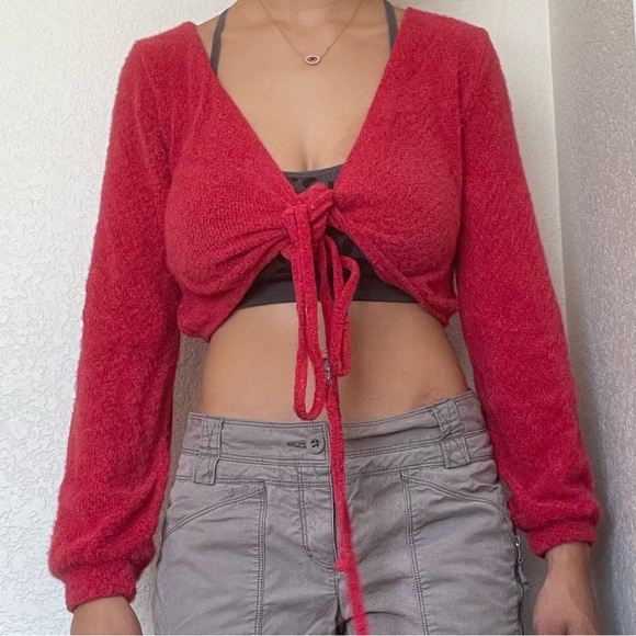 Hollister Fuzzy Cardigan Tie Top - Picture 3 of 4